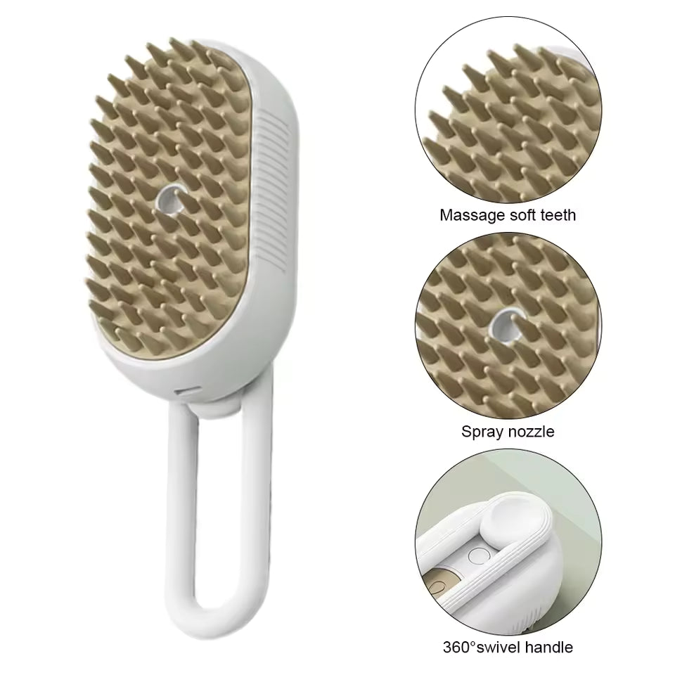 Cat Steam Brush Steamy Dog Brush 3 in 1 Electric Spray Cat Hair Brushes USB Rechargeable Dog Grooming Massage Comb for Pet Hairs