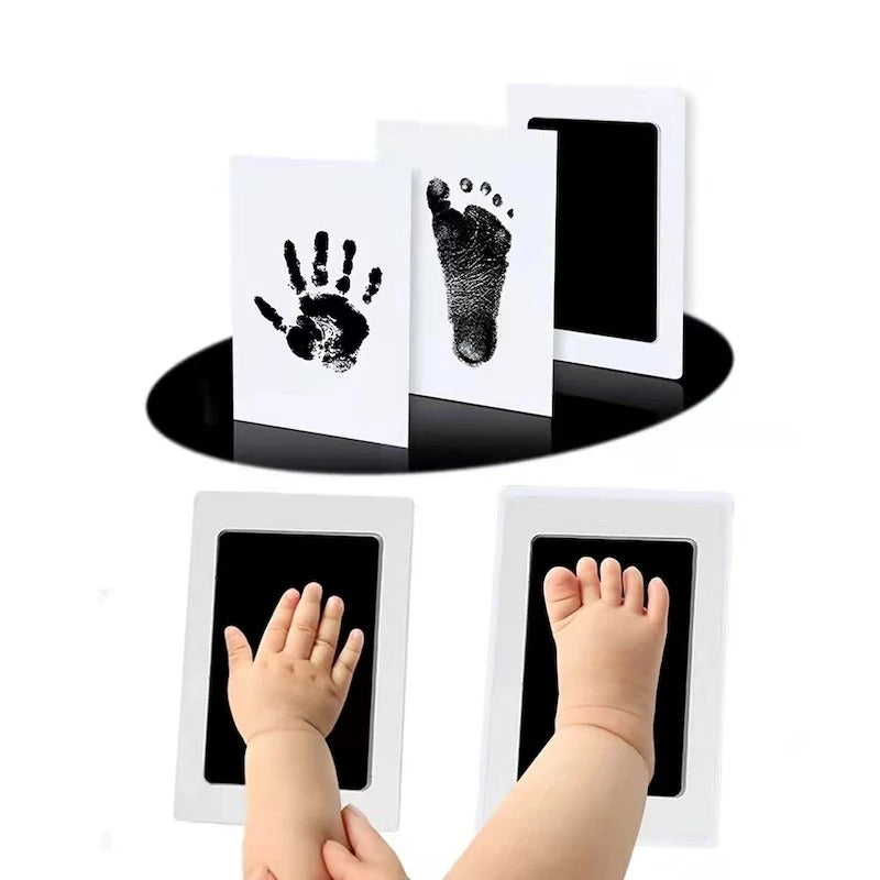 Newborn Baby DIY Hand And Footprint Kit Ink Pads Photo Frame Handprint Toddlers Safe Clean Baby Shower Gift